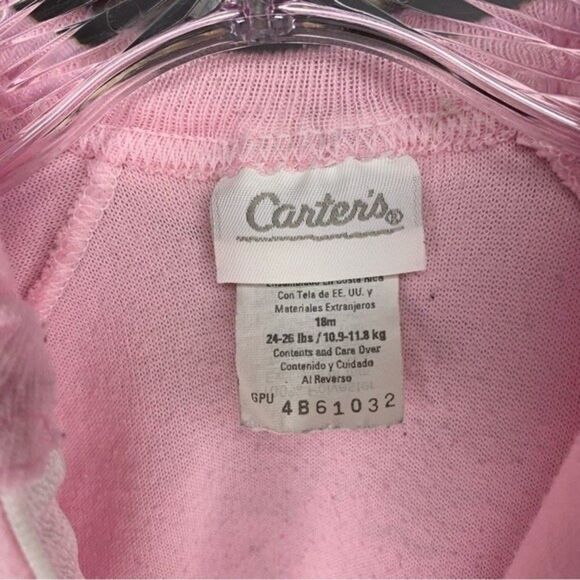 Vintage Carters Pink Full Zip One Piece Sleeper Footed Pajamas Teddy Embroidered - Picture 6 of 6